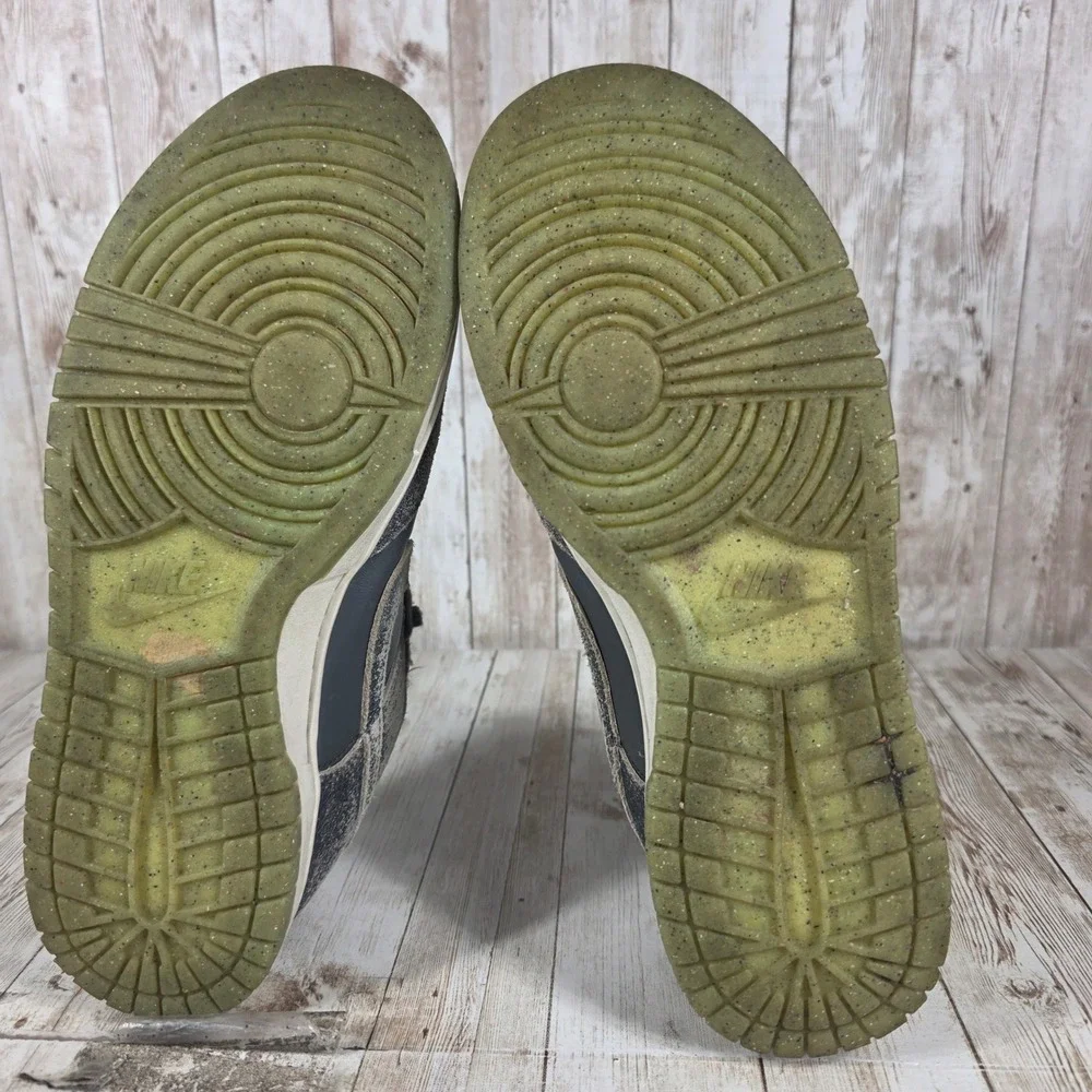 Nike Dunk Low Grey Cracked Leather Mens Shoes Sneakers Size 9.5 US‎